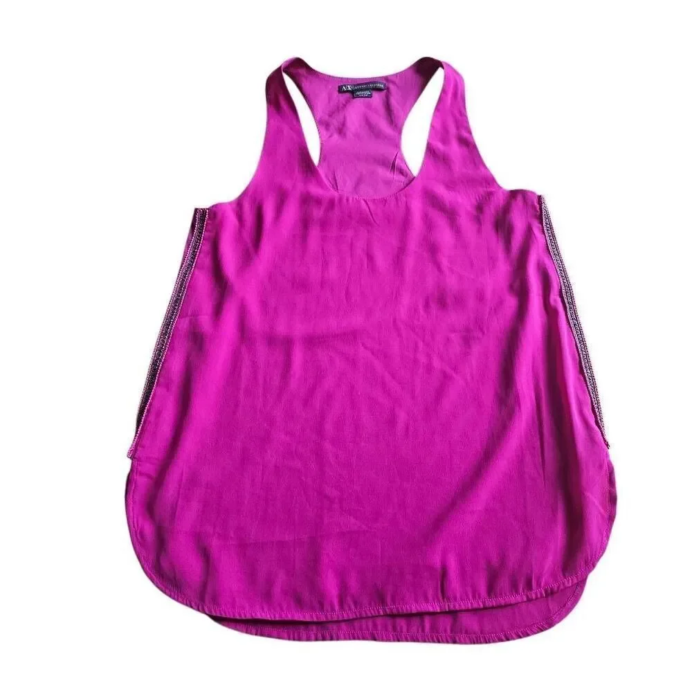 Armani Exchange womens Sz XXS fuschia sleeveless top blouse
